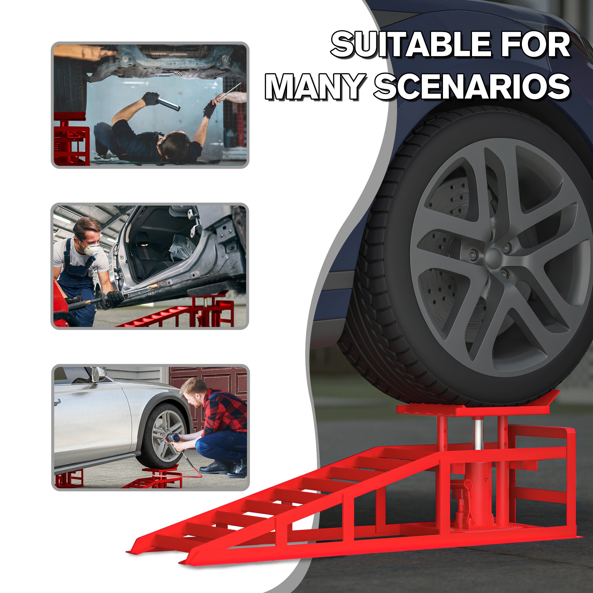 2 Pack Hydraulic 5 Tonne Hydraulic Vehicle Service Ramps