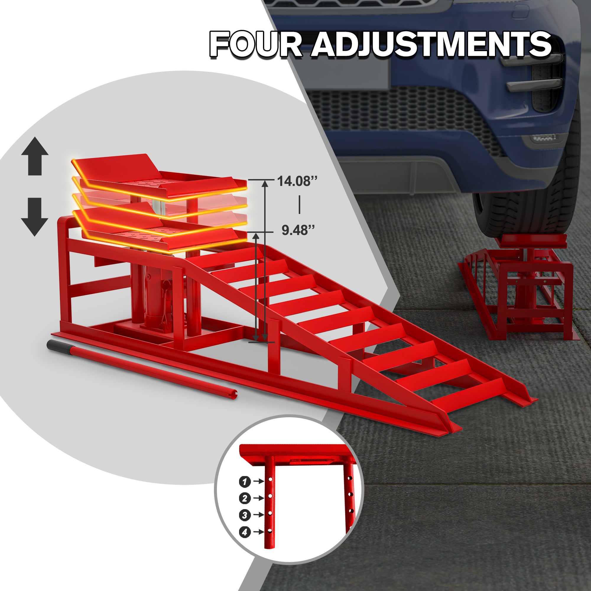 2 Pack Hydraulic 5 Tonne Hydraulic Vehicle Service Ramps