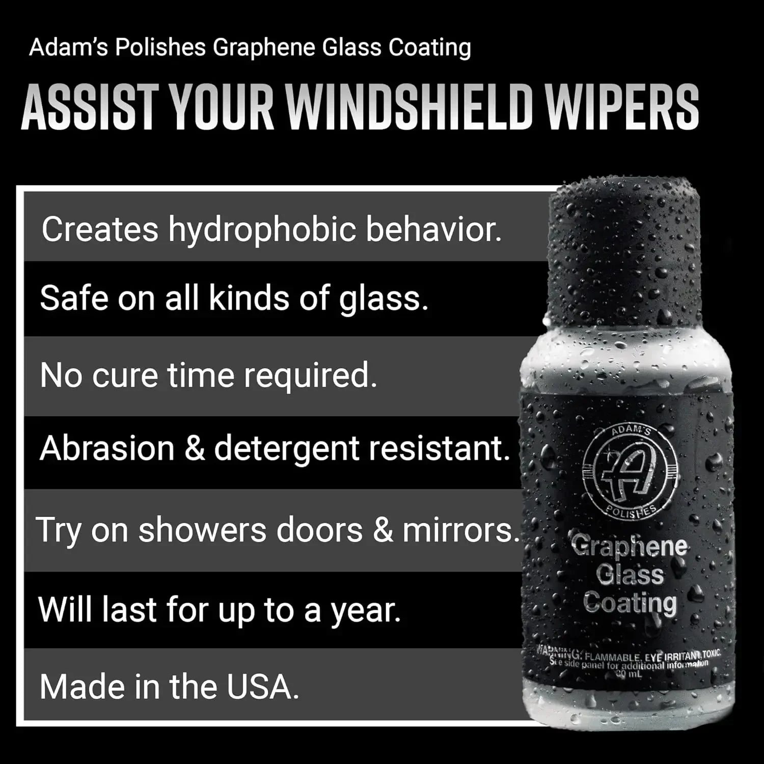 Adam's Polishes Graphene Ceramic Glass Coating 30ml