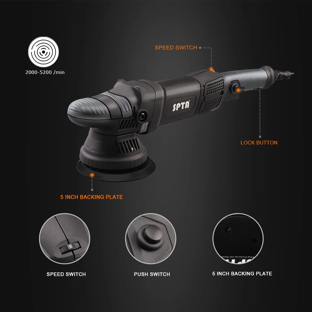 SPTA 5inch 780W 15mm Dual Action Orbit Polisher
