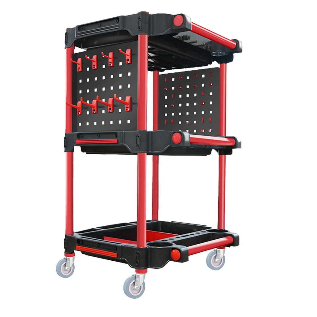 Auto Detailing & Service 3 Tier Metal Pull Trolley