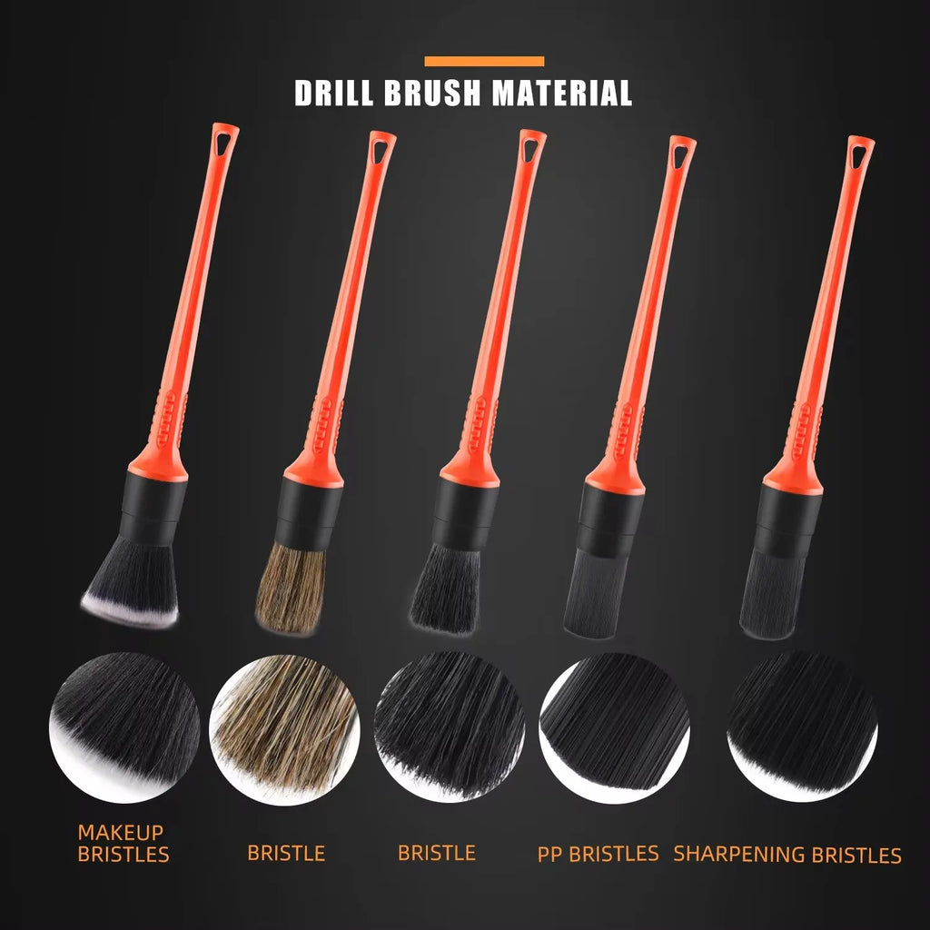SPTA 5 Piece Car Detailing Bristle Brush Set