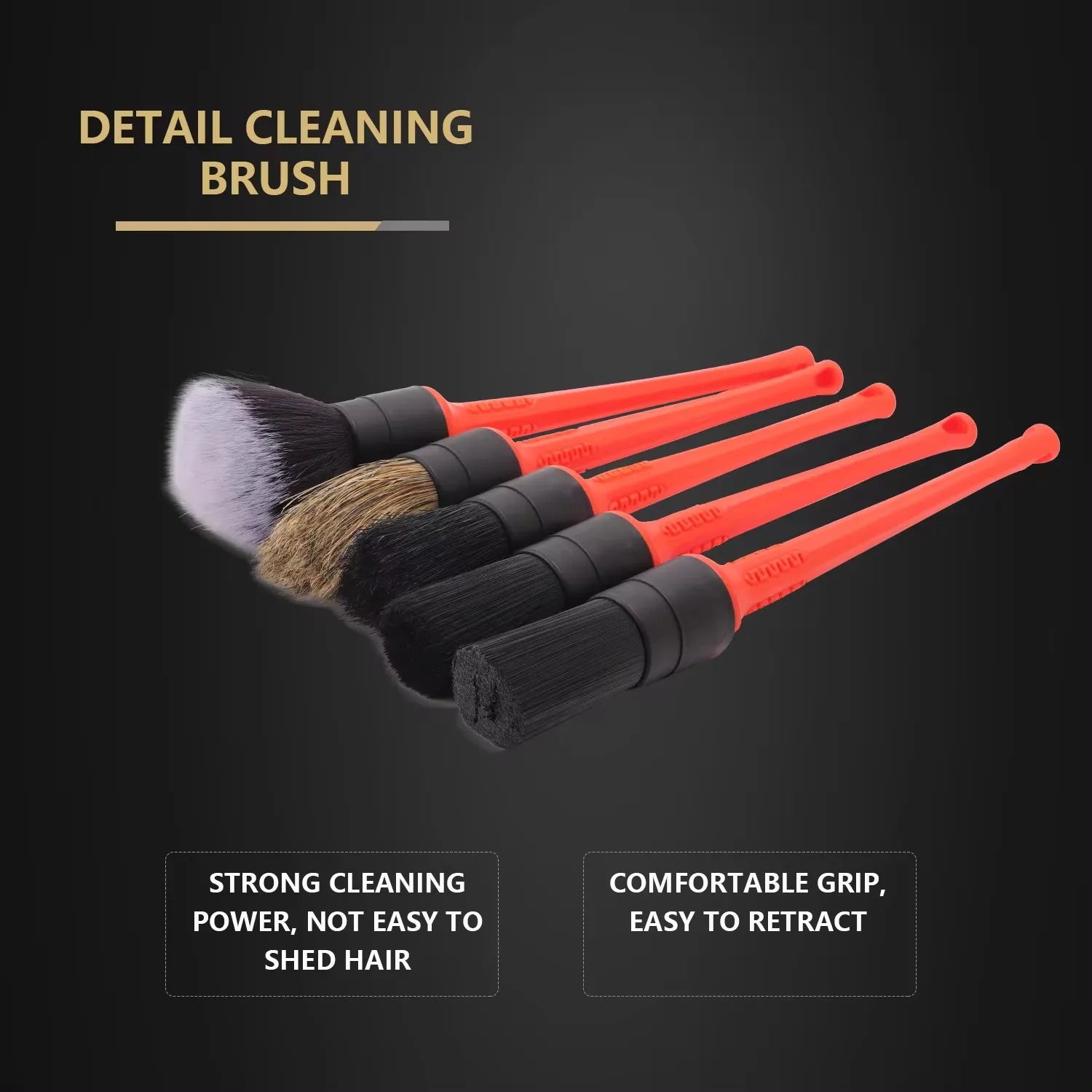 SPTA 5 Piece Car Detailing Bristle Brush Set