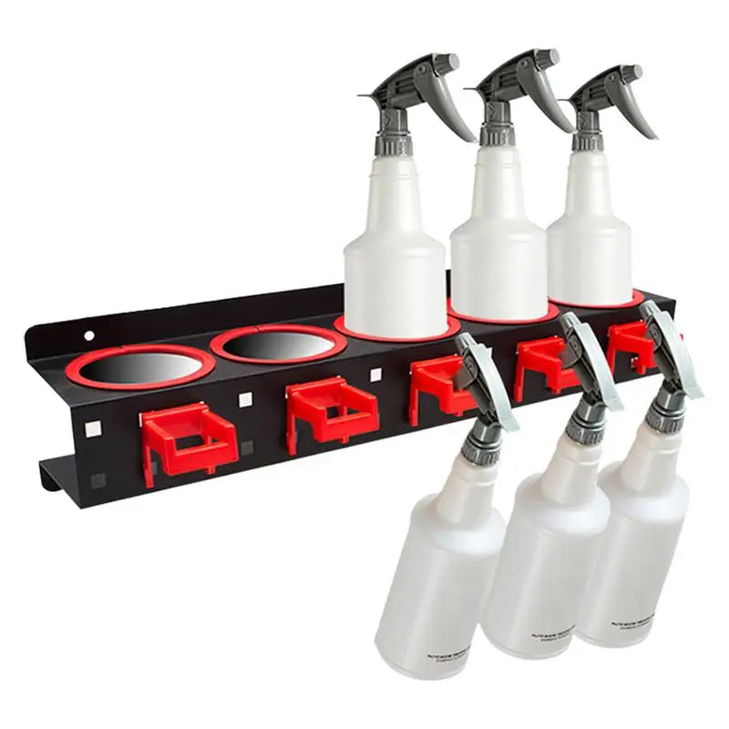 10 Hole Wall Mounted Spray Bottle Holder Rack