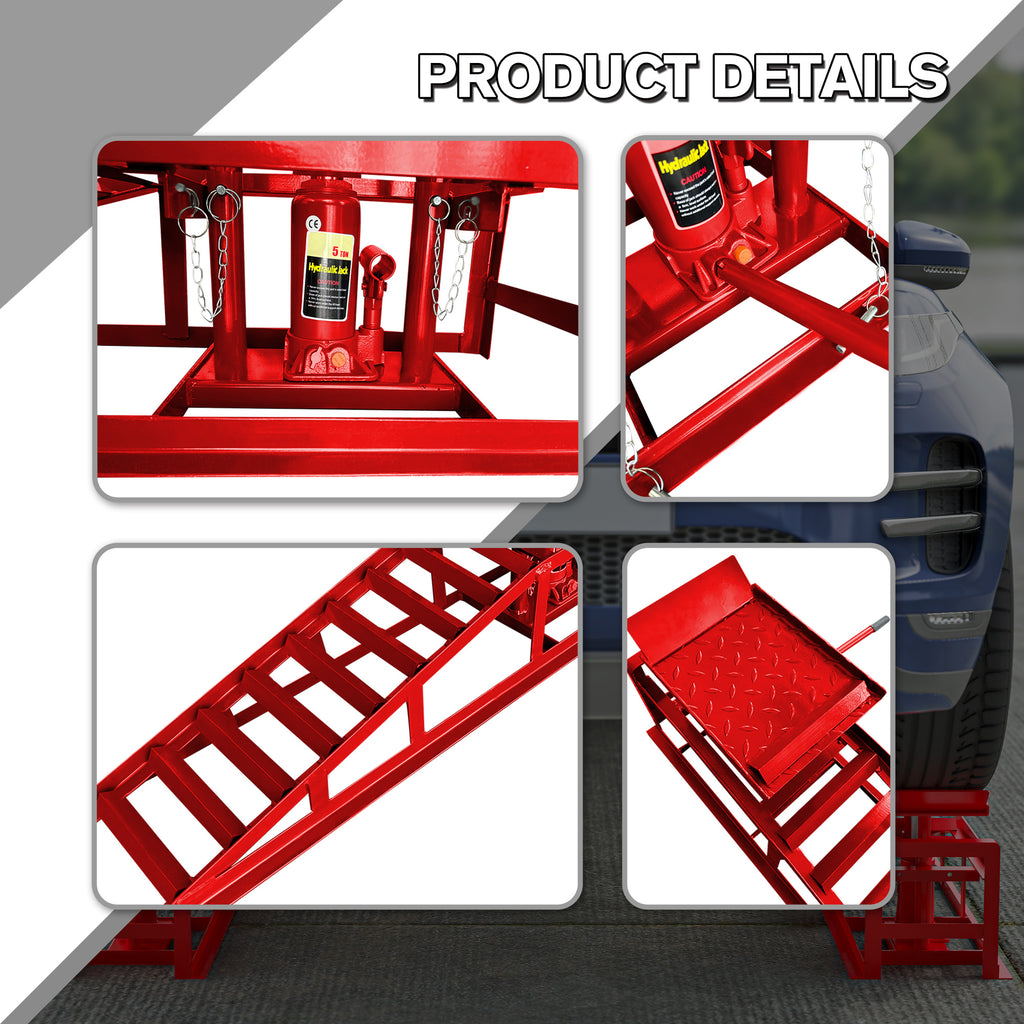 2 Pack Hydraulic 5 Tonne Hydraulic Vehicle Service Ramps
