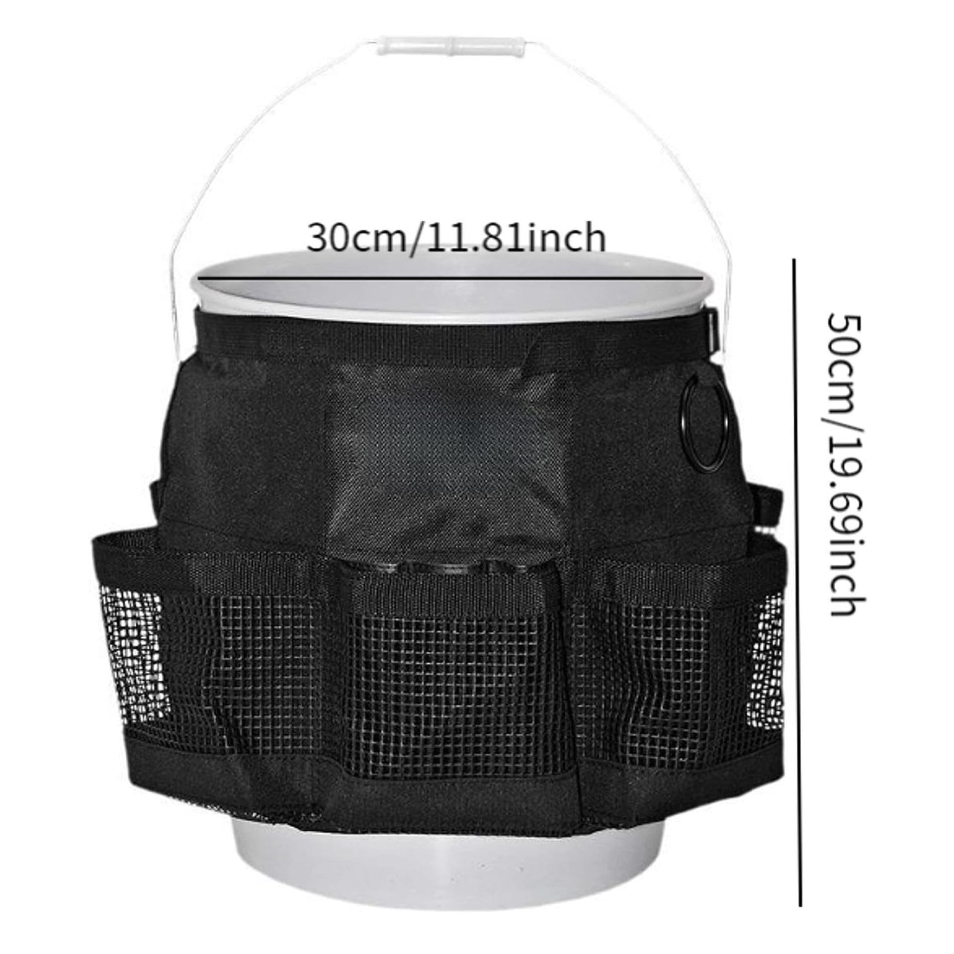Black Polyester Cylindrical 5 Pocket Tool Holder Bag