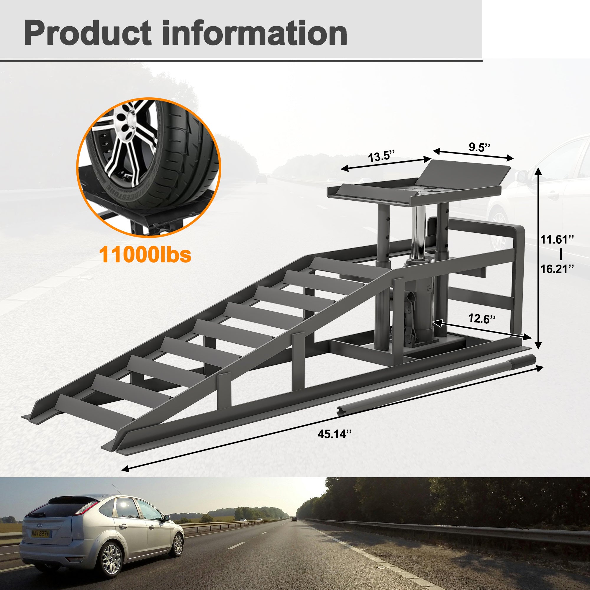 2 Pack Hydraulic 5 Tonne Hydraulic Vehicle Service Ramps
